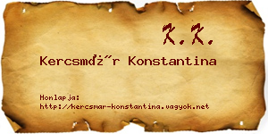 Kercsmár Konstantina névjegykártya